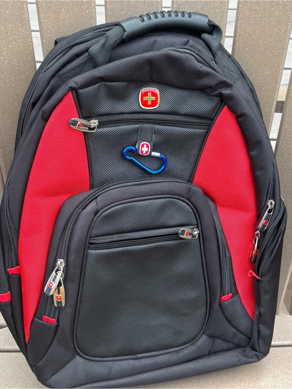 Swissgear SO NICE Backpack Red Black UNUSED Back To School Travel Bag